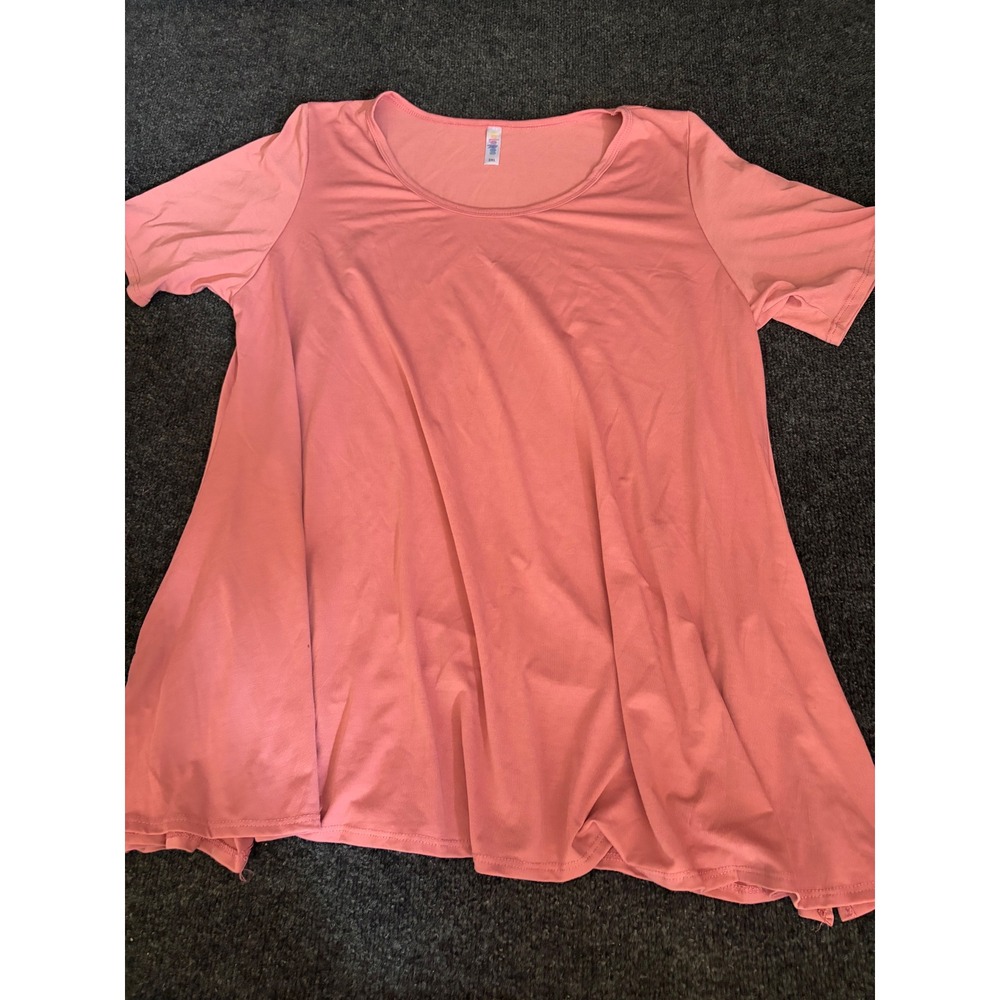 LuLaRoe Perfect T Coral Pink Short Sleeve Scoop Neck Flowy Tunic Top 3XL